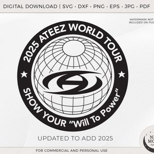 Ateez World Tour | ATiny Clip Art | KPop Digital Download | Ateez Instant Download for Cricut Silhouette DXF Eps Svg Png shirt