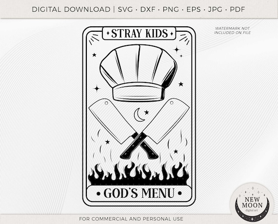 Stray Kids God's Menu Tarot Card SVG: Kpop Clip Art (digital