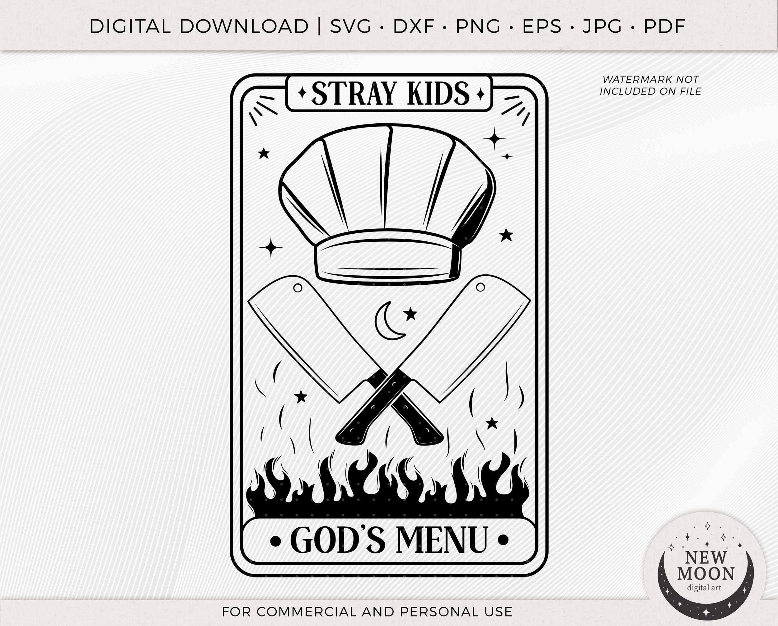 Stray Kids God's Menu Tarot Card SVG: Kpop Clip Art (digital