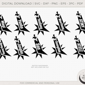 Nombres de Ateez / ATiny Clip Art / KPop Descarga digital / Descarga instantánea de Ateez para Cricut Silhouette DXF Eps Svg Png camisa /Lightstick Calcomanías