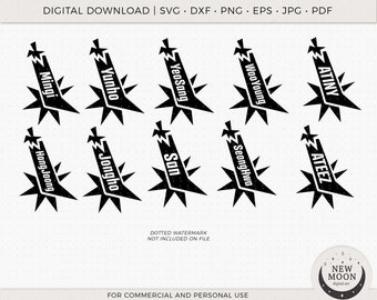 Ateez Names | ATiny Clip Art | KPop Digital Download | Ateez Instant Download for Cricut Silhouette DXF Eps Svg Png shirt |Lightstick Decals
