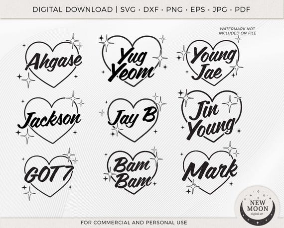 GOT7 Hearts Svg | Ahgase Clip Art | Kpop Digital Download | GOT7