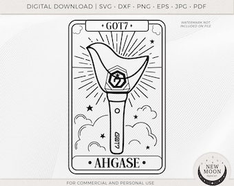 GOT7 Lightstick Tarot Card svg | Ahgase Clip Art | KPop Digital Download | GOT7 Decal | Vector Files for Cricut and Silhouette