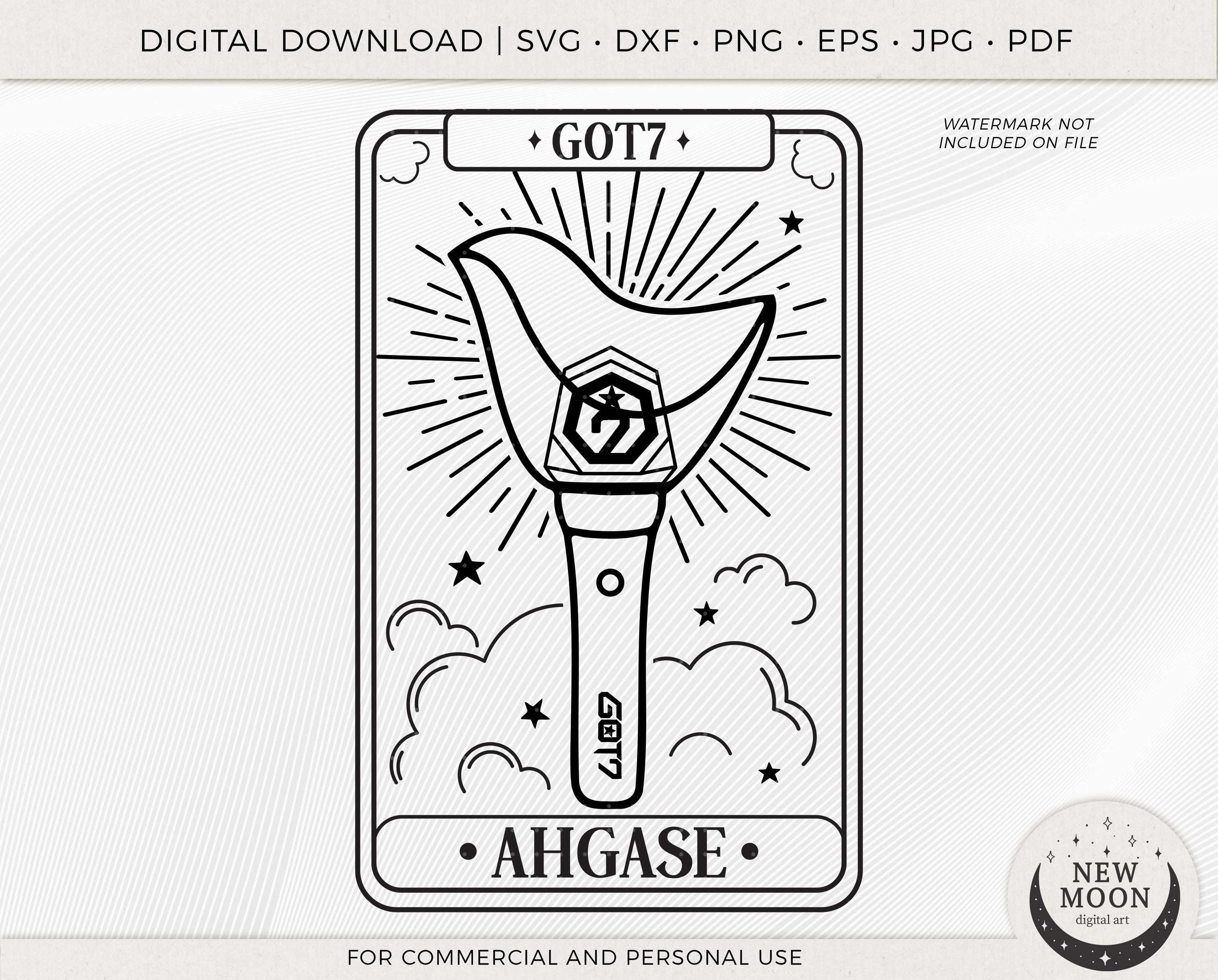 GOT7 Lightstick Tarot Card Svg | Ahgase Clip Art | Kpop Digital