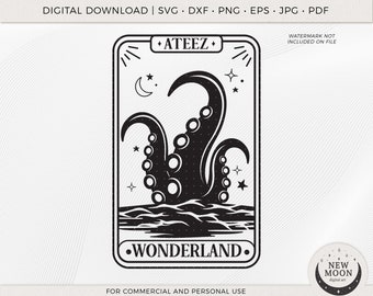 Wonderland Tarot Card Vector | Ateez svg | KPop Sticker | Instant Download for Cricut Silhouette DXF digital cut file Png shirt | ATiny svg