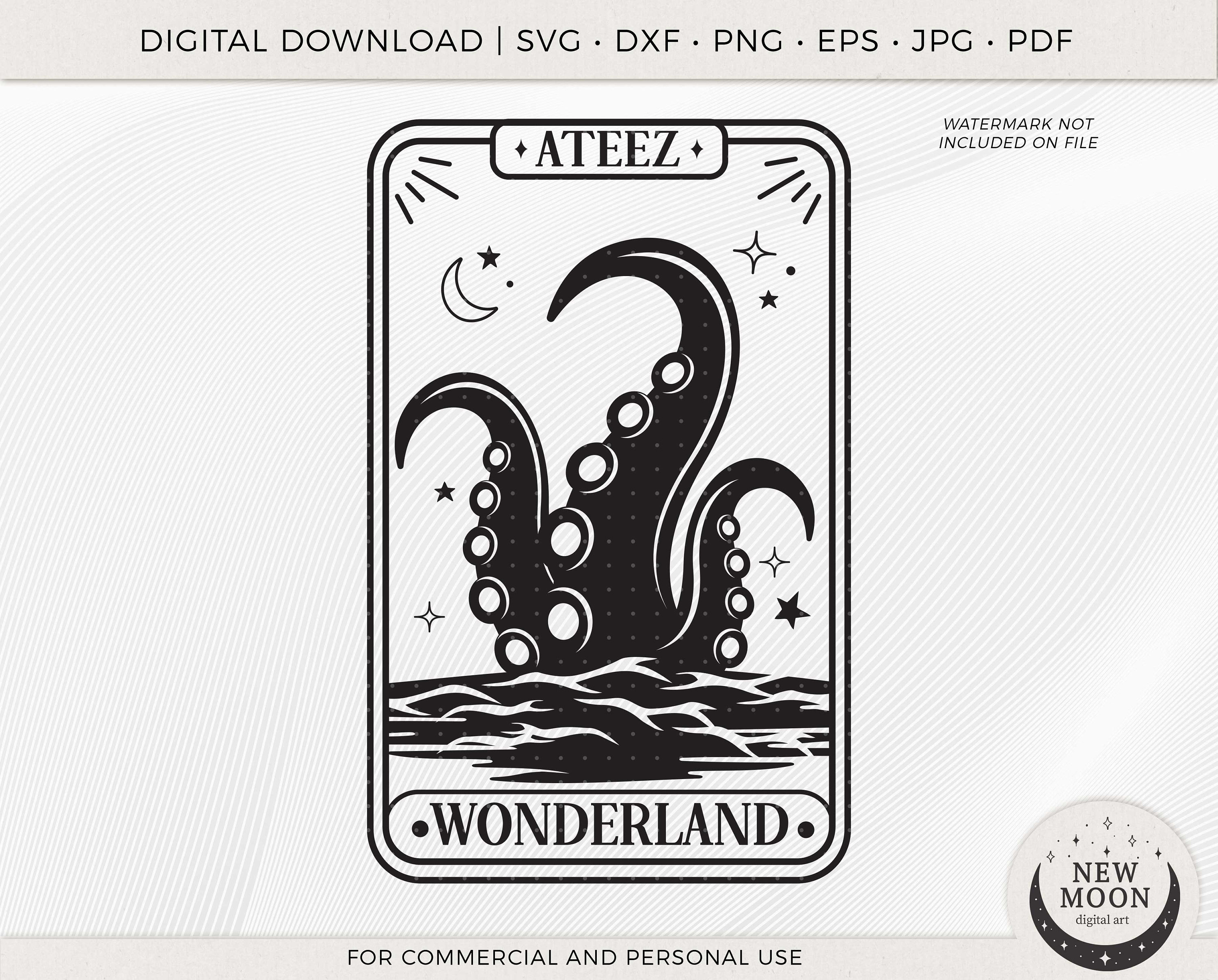 Wonderland Tarot Card Vector | Ateez Svg | Kpop Sticker | Instant