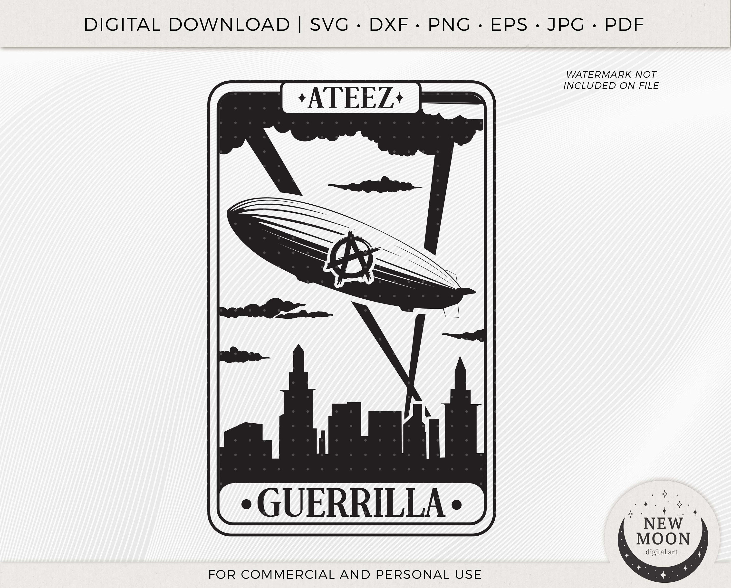 Guerrilla Vector | Ateez Svg | Kpop Sticker | Instant Download for