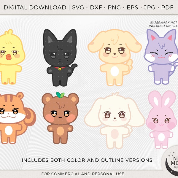 Aniteez Svg Eps Pdf Jpg Png | Ateez Decal | SKZ svg | Cut Files for Cricut and Silhouette | Kpop Svg | KPop Characters Shirt | ATiny Gift