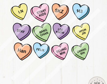 Stray Kids Conversation Hearts Svg Eps Pdf Jpg Png | Stay Decal | Vector files for Cricut and Silhouette | SKZ Svg | Stray Kids Clip Art