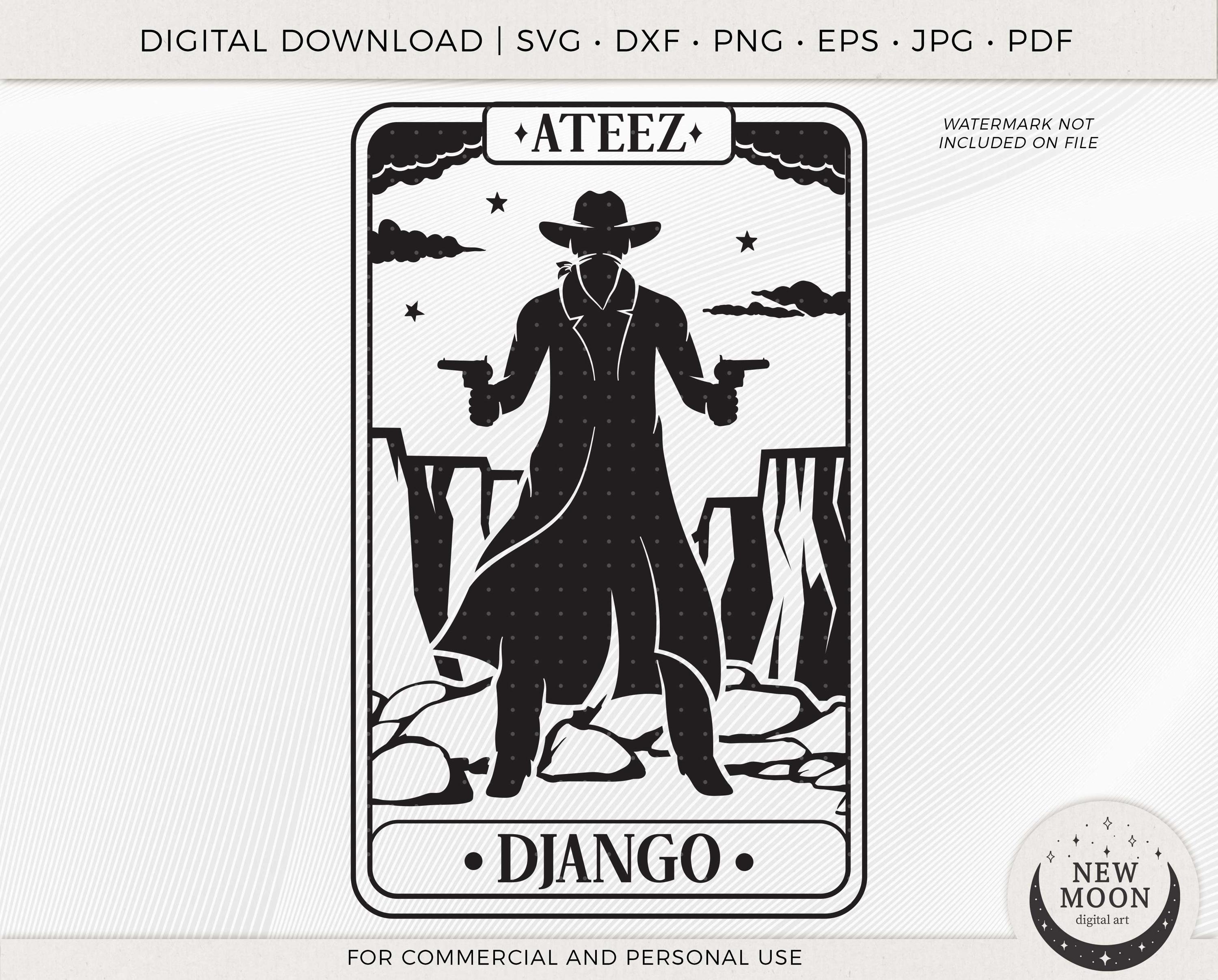 Django Tarot Card | Ateez Svg | Kpop Sticker | Instant Download