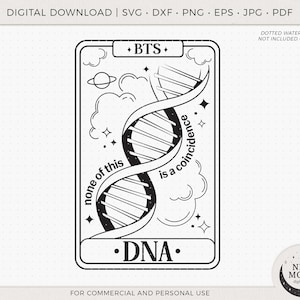 Vetor de cartas de tarô de DNA | BTS SVG | Adesivo KPop | Download instantâneo para arquivo de corte Cricut Silhouette Eps Png shirt | Canção BTS png