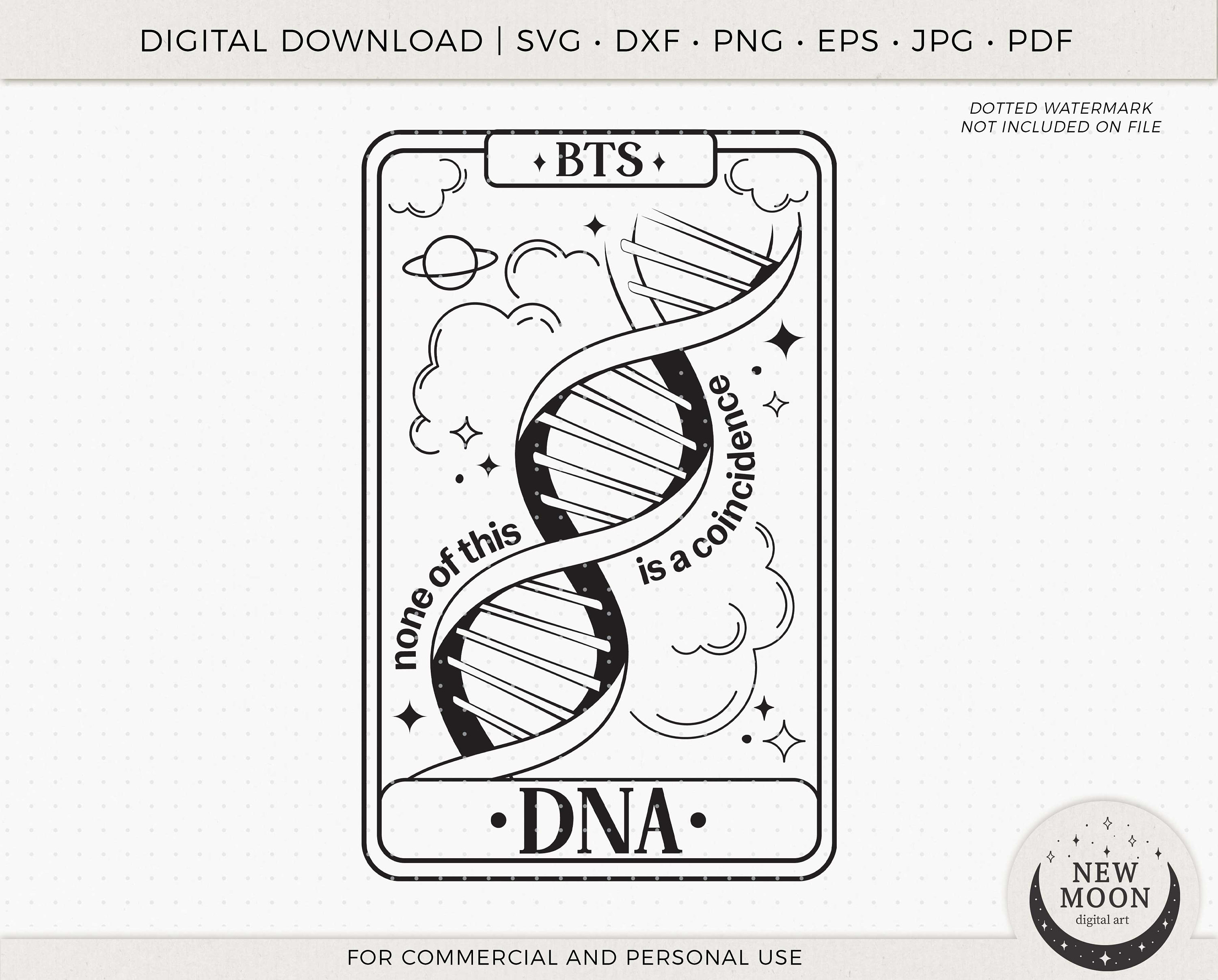 DNA Tarot Card Vector | BTS Svg | Kpop Sticker | Instant Download
