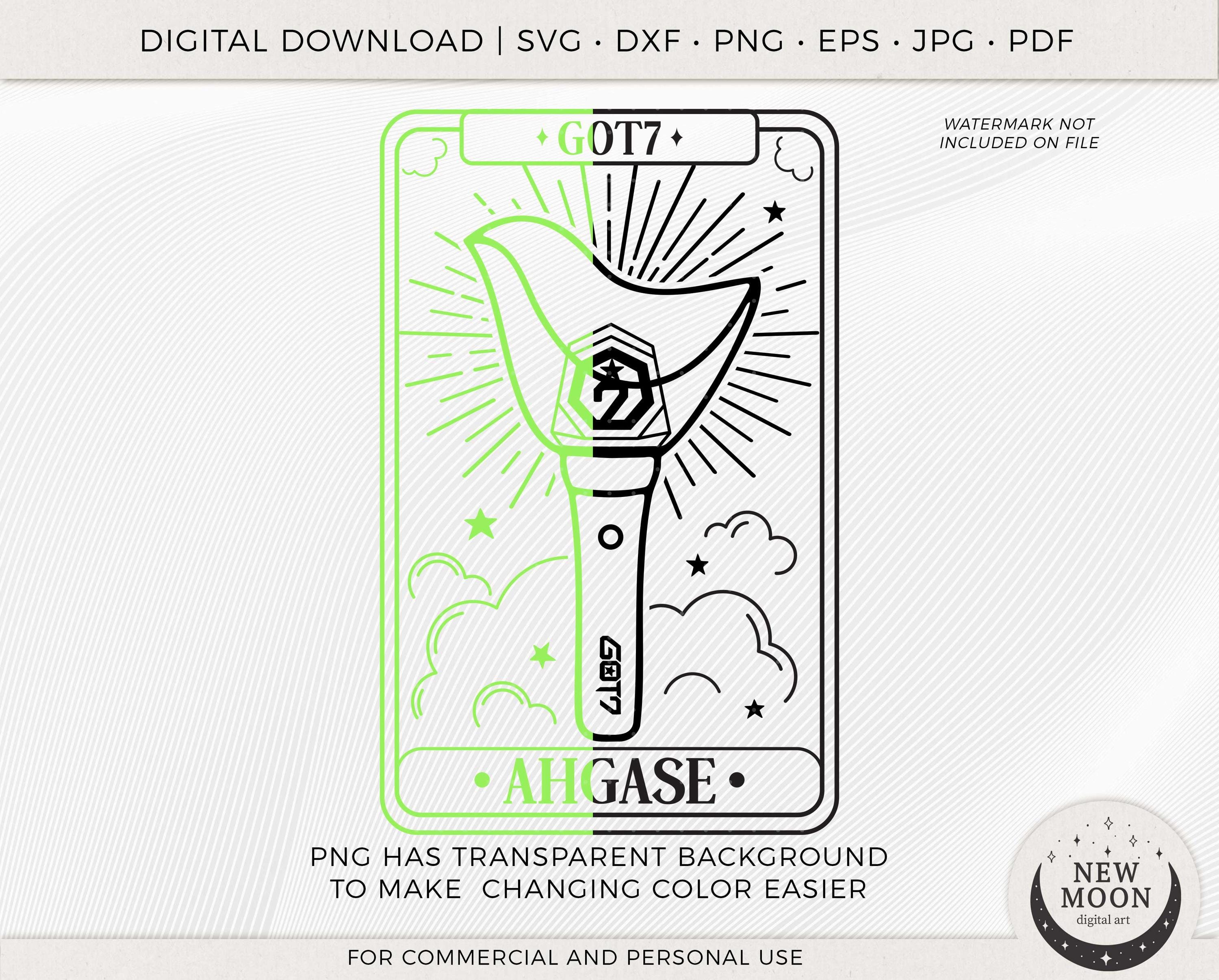 GOT7 Lightstick Tarot Card Svg | Ahgase Clip Art | Kpop Digital