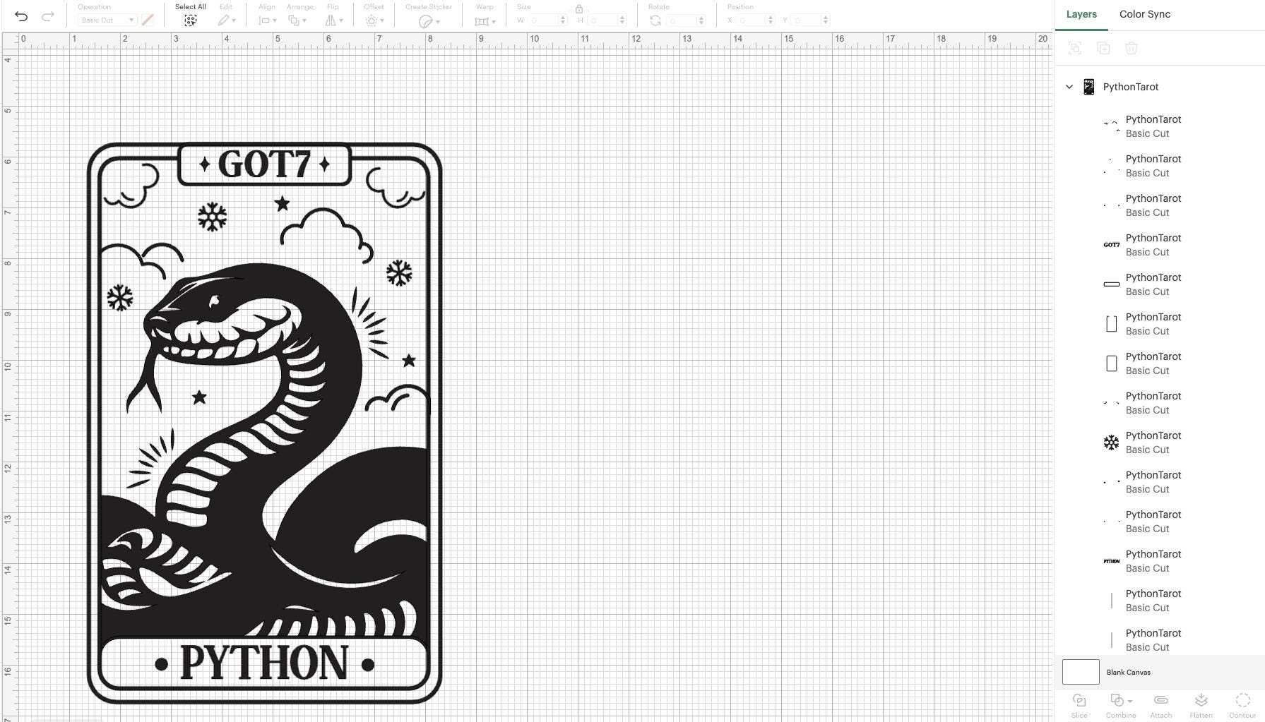 GOT7 Python Tarot Card Svg | Ahgase Clip Art | Kpop Digital Download ...