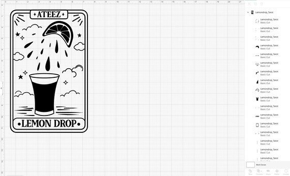 Ateez Lemon Drop Tarot Card | Ateez Svg | Kpop Vector | Instant