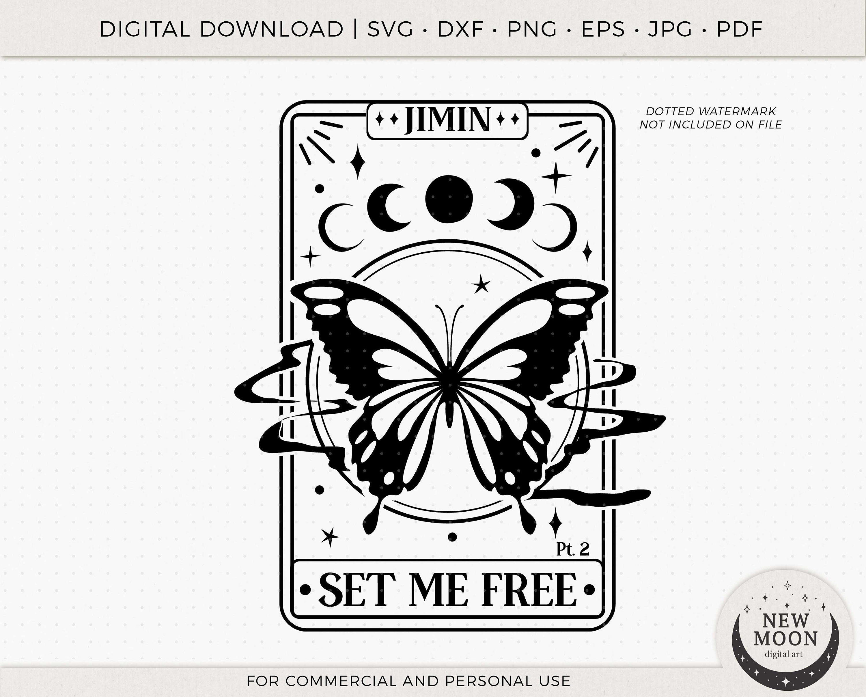 Set Me Free Tarot Card Vector BTS Svg Kpop Sticker Instant.