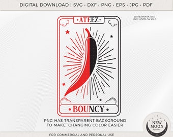Bouncy Tarot Card | Ateez Svg | Kpop Sticker | Instant Download
