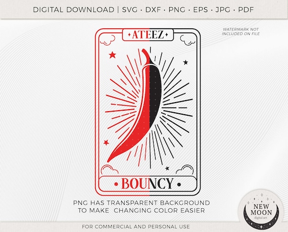 Bouncy Tarot Card | Ateez Svg | Kpop Sticker | Instant Download