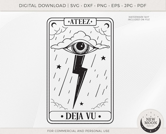 Deja Vu Tarot Card | Ateez Svg | Kpop Sticker | Instant Download