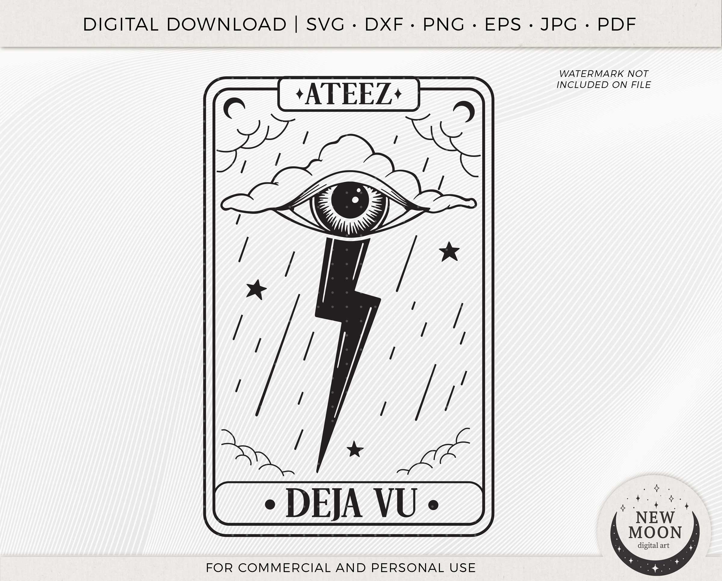 Deja Vu Tarot Card | Ateez Svg | Kpop Sticker | Instant Download