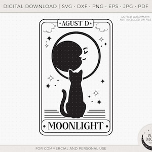 Moonlight Agust D Tarot Card Vector / BTS svg / KPop Sticker / Descarga instantánea para Cricut Silhouette archivo cortado Eps Png camisa / Yoongi svg