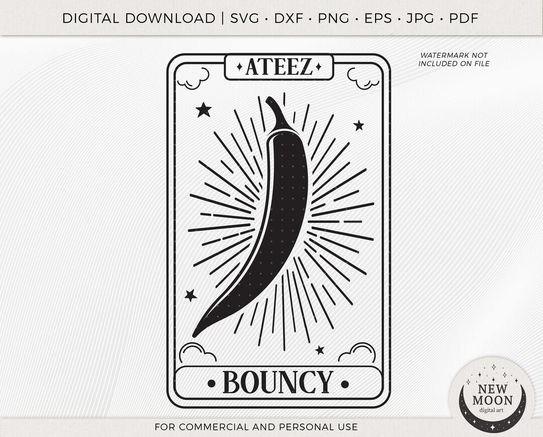 Bouncy Tarot Card | Ateez Svg | Kpop Sticker | Instant Download