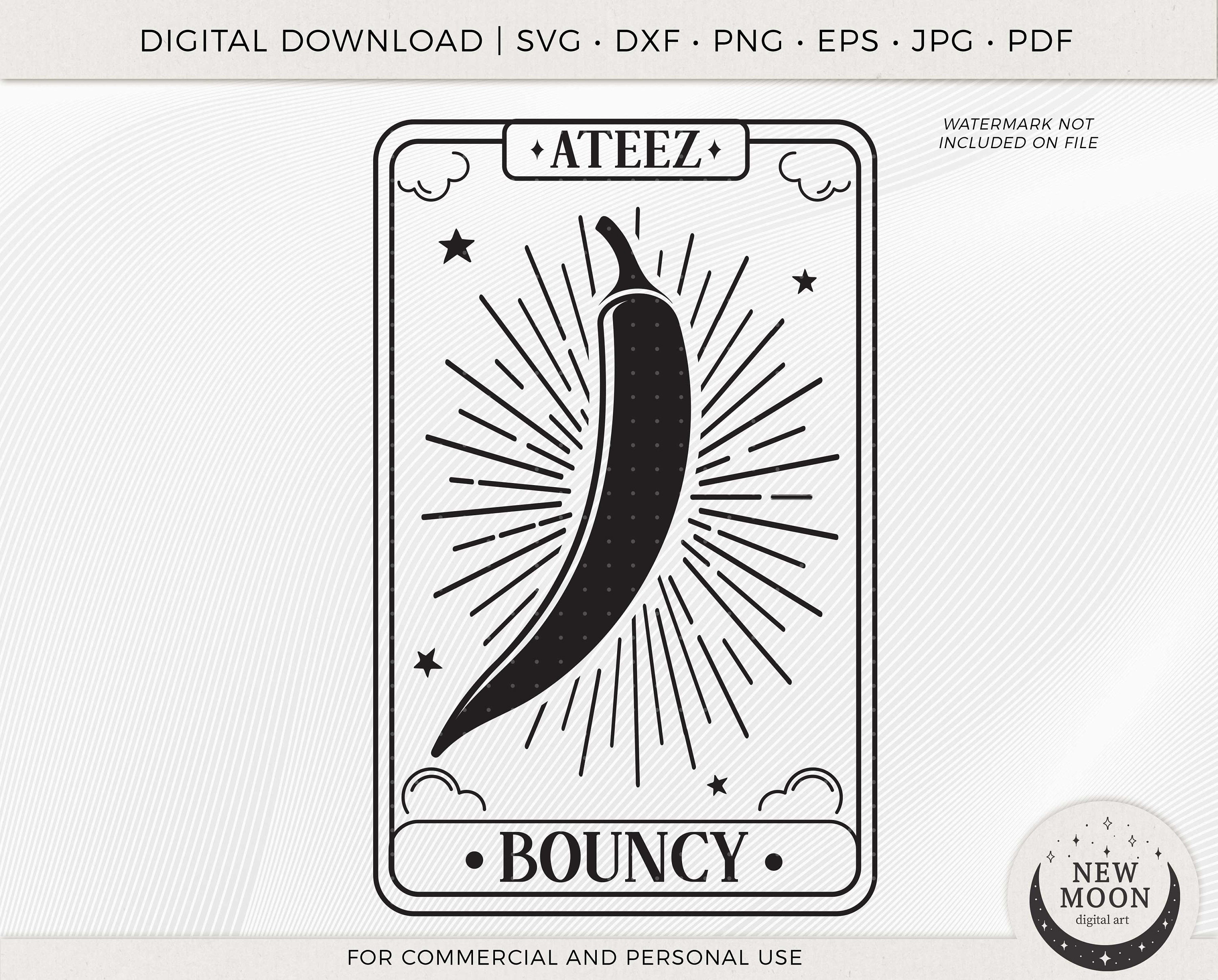 Bouncy Tarot Card | Ateez Svg | Kpop Sticker | Instant Download