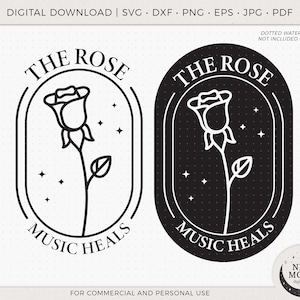 La música cura Svg Eps Pdf Jpg Png / Calcomanía de la rosa / Pegatina de la rosa negra / Archivos vectoriales de la rosa negra para Cricut y Silhouette / Kpop Svg