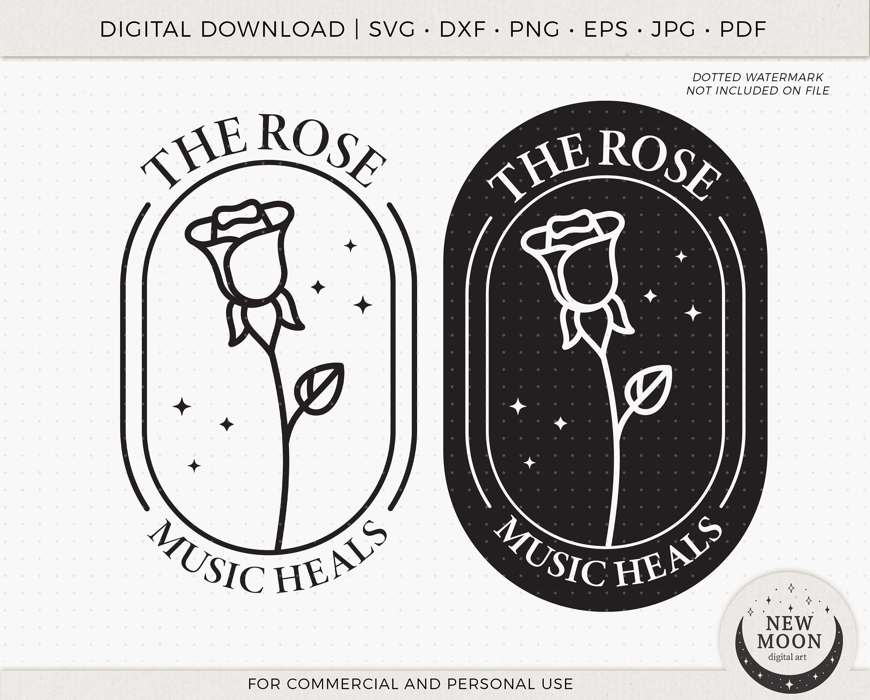 Music Heals Svg Eps Pdf Jpg Png | The Rose Decal | Black Rose Sticker | Black Rose Vector files for Cricut and Silhouette | Kpop Svg