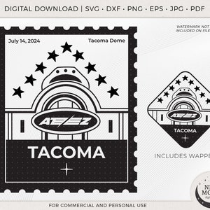 Tacoma Stamp Ateez World Tour | ATiny Clip Art | KPop Digital Download | Ateez Instant Download for Cricut Silhouette DXF Eps Svg Png shirt