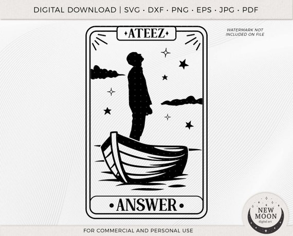 Ateez Answer Tarot Card | Ateez Svg | Kpop Vector | Instant
