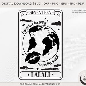 LaLaLi Seventeen Tarot / SVNTN svg / KPop Descarga digital / Carat Descarga para Cricut Archivo de corte digital DXF Svg Png Lightstick Decal