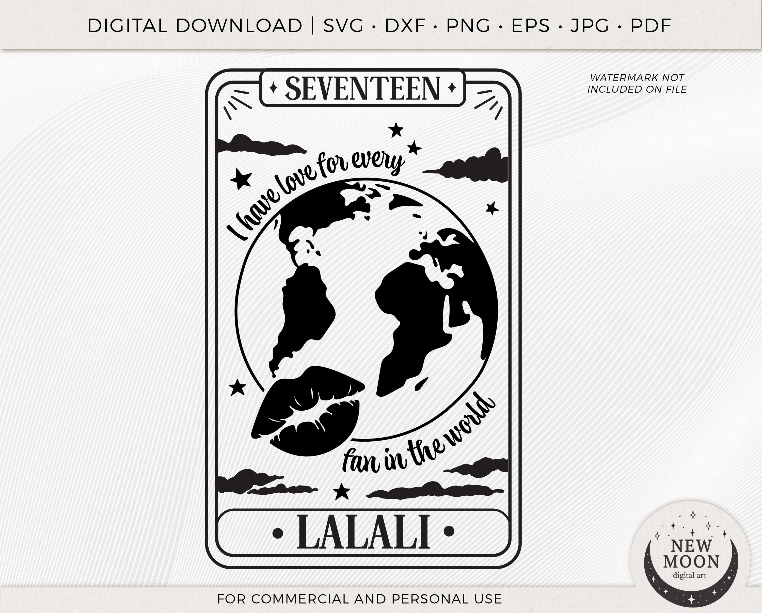 Lalali Seventeen Tarot | SVNTN Svg | Kpop Digital Download | Carat