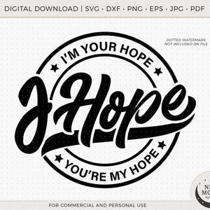 Vecteur J-Hope | BTS svg | Autocollant KPop | Téléchargement immédiat pour Cricut Silhouette DXF fichier de coupe numérique Eps Svg Png shirt | Chemise Hope