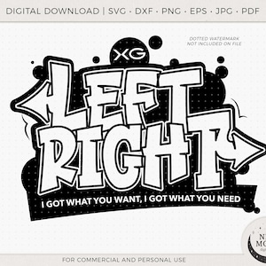 XG Svg Eps Pdf Jpg Png | Links rechts illustraties | Buitengewone meisjes digitale download | XG-sticker | Vectorbestanden voor Cricut en silhouet