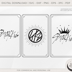 Karta Tarota z logo Stray Kids | Naklejka Stray Kids | SKZ svg png eps | Pliki wektorowe dla Cricut i Silhouette | Kpop Svg | SKZOO Svg
