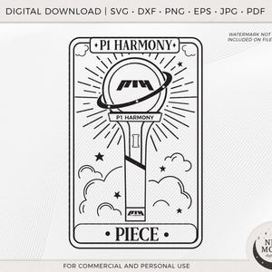 Carta del Tarot Lightstick P1 Harmony / P1ece SVG / Descarga digital KPop / Descarga P1Harmony para Cricut, archivo de corte digital DXF, EPS, SVG y PNG