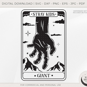 Verdwaalde kinderen gigantische tarotkaart svg | SKZ-illustraties | Digitale KPop-download | Sticker verdwaalde kinderen | Vectorbestanden voor Cricut en Silhouette