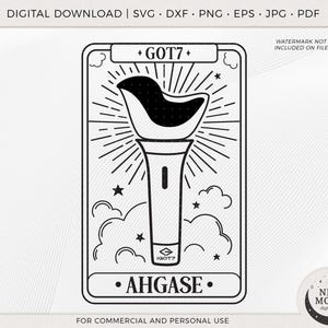 Nueva carta del tarot Lightstick de GOT7 / Clip Art de Ahgase / Descarga digital de KPop / Calcomanía de GOT7 / Archivos vectoriales para Cricut y Silhouette