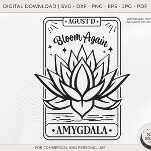 Amygdala Tarot Card Vector / BTS svg / KPop Sticker / Descarga instantánea para Cricut Silhouette DXF archivo de corte digital Png camiseta / Agust D svg