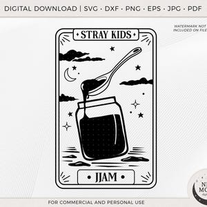 Carta del tarot de Stray Kids JJam / Clip art de SKZ / Descarga digital de KPop / Calcomanía de Stray Kids / Vector para Cricut y Silhouette / Regalo para quedarse