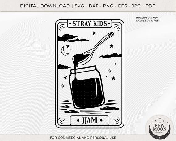 Stray Kids Jjam Tarot Card Svg | SKZ Clip Art | Kpop Digital