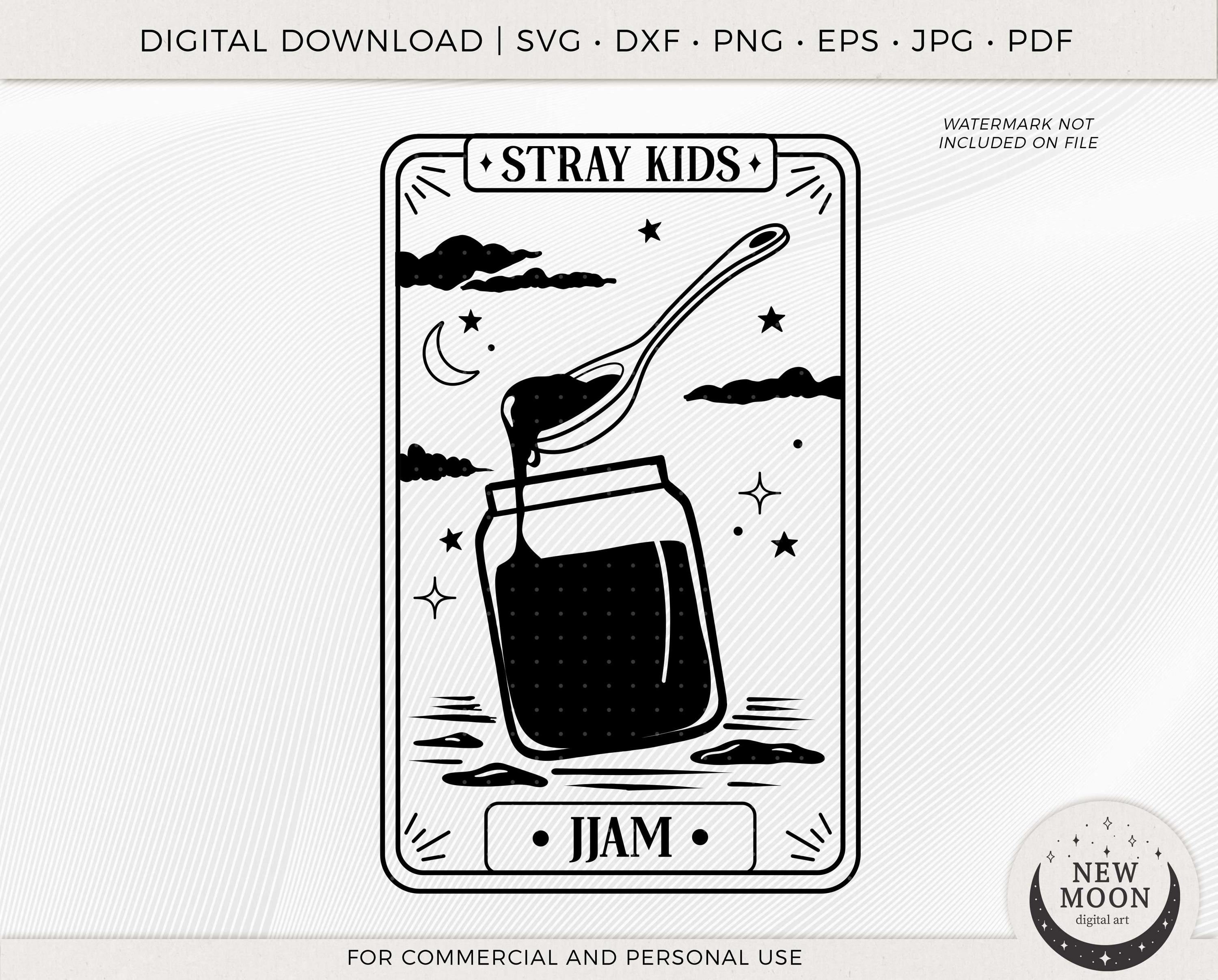 Stray Kids Jjam Tarot Card Svg | SKZ Clip Art | Kpop Digital