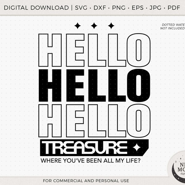 Treasure Hello Vector | Treasure svg | KPop Sticker | Instant Download for Cricut Silhouette DXF digital cut file Eps Svg Png shirt