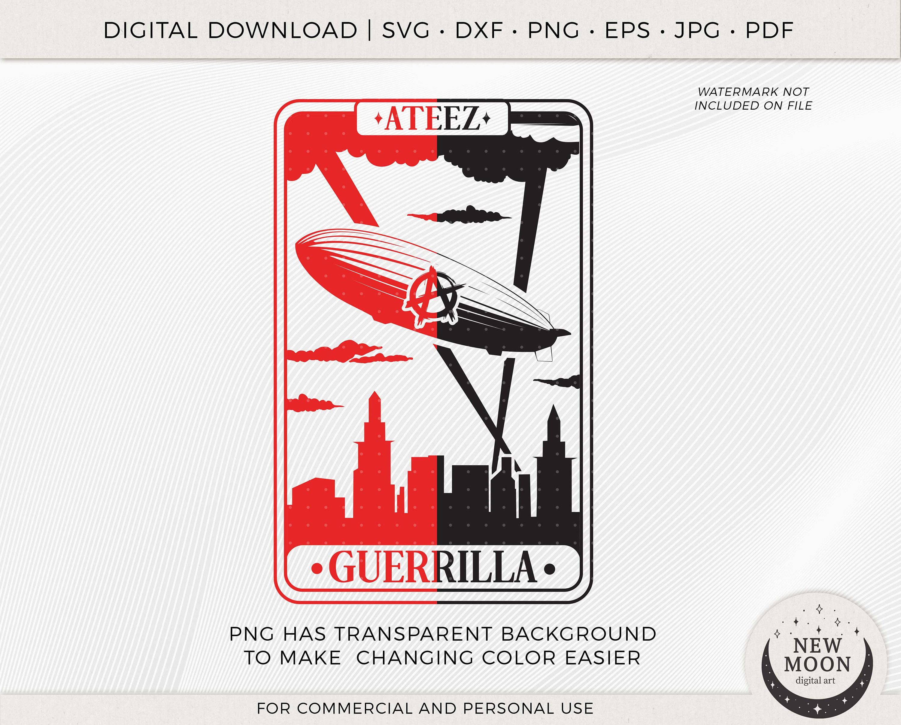 Guerrilla Vector | Ateez Svg | Kpop Sticker | Instant