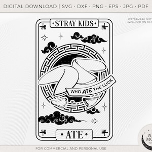 Streunende Kinder Aten Tarot-Karte svg | SKZ Clip Art | KPop Digitaler Download | Stray Kids Aufkleber | Cricut und Silhouette Dateien | Geschenk bleiben