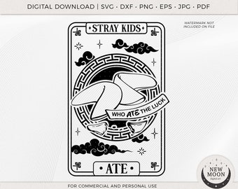 Stray Kids Ate Tarot Card svg | SKZ Clip Art | KPop Digital Download | Stray Kids Decal | Vector Files for Cricut and Silhouette | Stay Gift