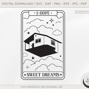 Carta de Tarô Sweet Dreams | BTS svg | Adesivo KPop | Download instantâneo para Cricut Silhouette DXF arquivo de corte digital Eps Svg Png camisa | JHope