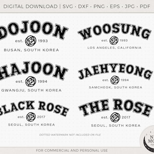 La Rosa Svg Eps Pdf Jpg Png / Calcomanía KPop / Archivos vectoriales para Cricut y Silhouette / Nombres atléticos de La Rosa / Rosa Negra