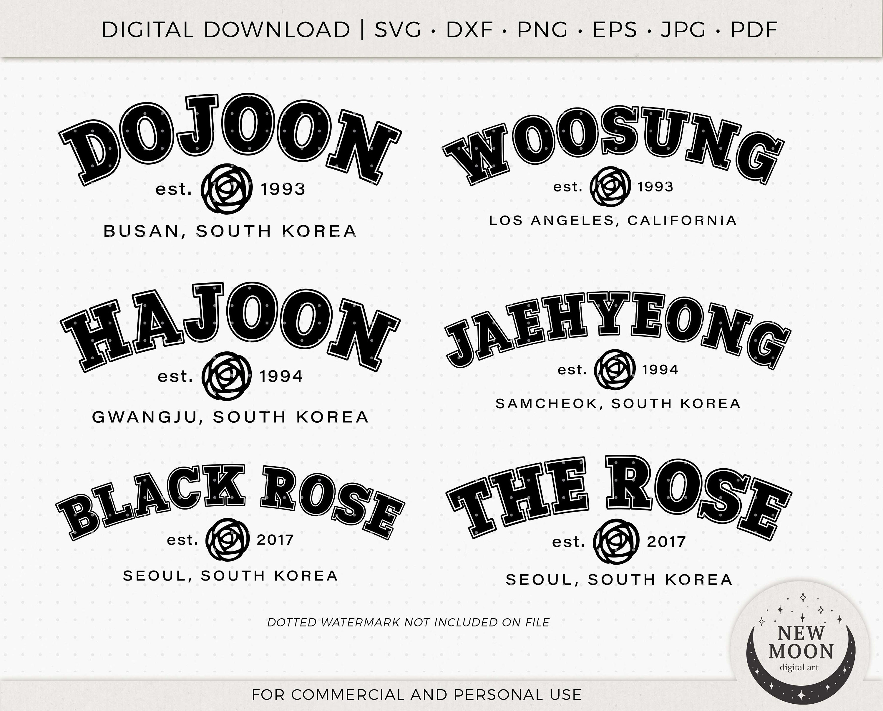 The Rose Svg Eps Pdf Jpg Png | KPop Decal | Vector files for Cricut and Silhouette |  The Rose Athletic Names | Black Rose